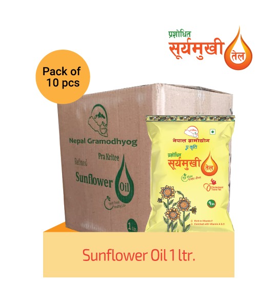 nepal gramodhyog sunflower oil 1ltr box of 10 pcs